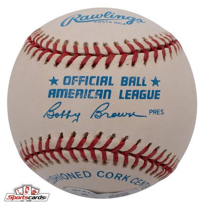 Cliff Mapes (d.1996) Single Signed Baseball NY Yankees Beckett BAS