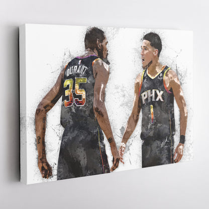 Kevin Durant & Devin Booker Canvas Art – Phoenix Suns Wall Decor