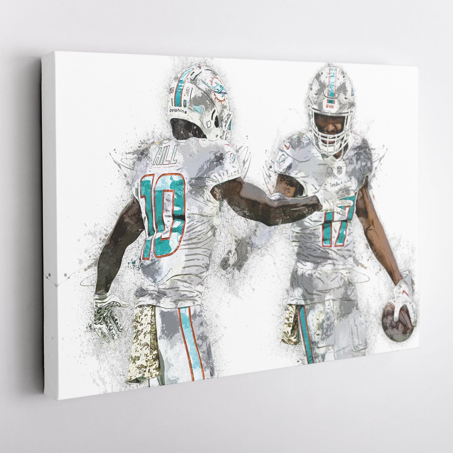 Tyreek Hill & Jaylen Waddle Canvas Art – Miami Dolphins Wall Decor