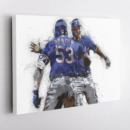 Adolis Garcia & Corey Seager Canvas Art – Texas Rangers Wall Decor