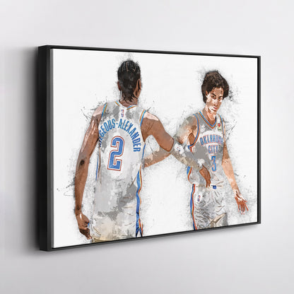 Shai Gilgeous-Alexander & Josh Giddey Canvas Art – Oklahoma City Thunder Wall Decor