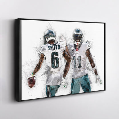A.J. Brown & DeVonta Smith Canvas Art – Philadelphia Eagles Wall Decor