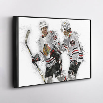 Alex DeBrincat & Patrick Kane Canvas Art – Detroit Red Wings Wall Decor
