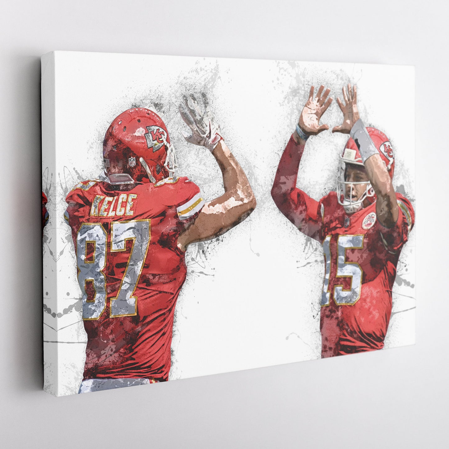 Patrick Mahomes & Travis Kelce Canvas Art – Kansas City Chiefs Wall Decor