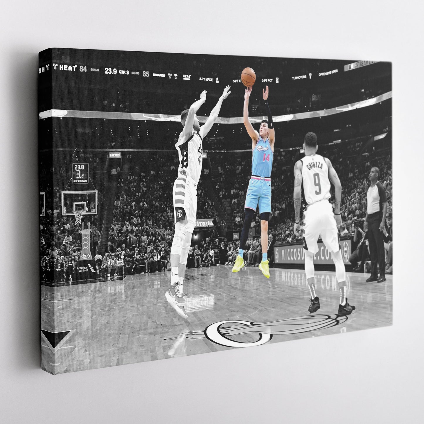 Tyler Herro Canvas Art – Clutch Shot Basketball Decor