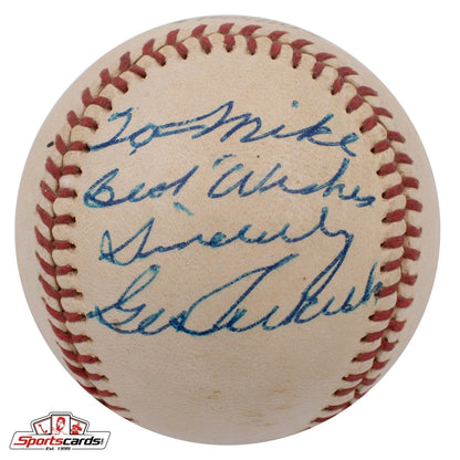 George Selkirk (d.1987) Single Signed Warren Giles Baseball Beckett BAS Yankees