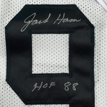 Framed Autographed/Signed Jack Ham HOF 88 35x39 Pittsburgh Steelers White Football Jersey JSA COA