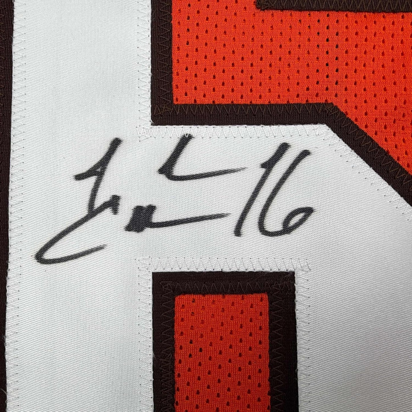 Framed Autographed/Signed Josh Cribbs 35x39 Cleveland Football Orange Jersey JSA COA