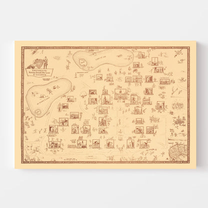Vintage Map of University of Notre Dame, 1938