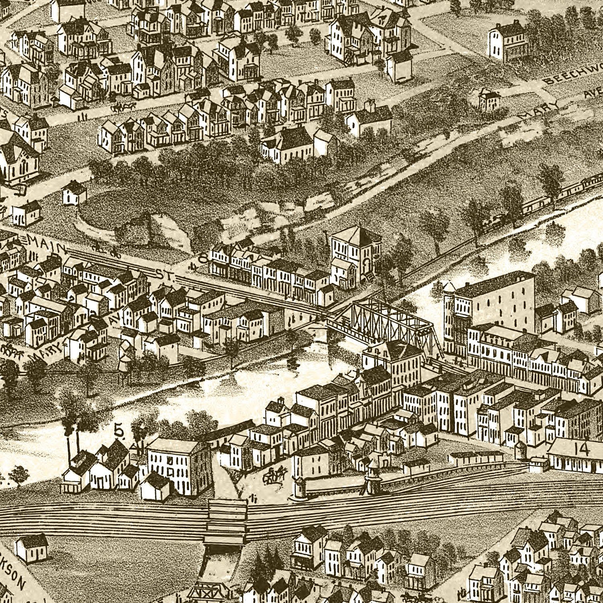 Vintage Map of Carnegie, Pennsylvania 1897