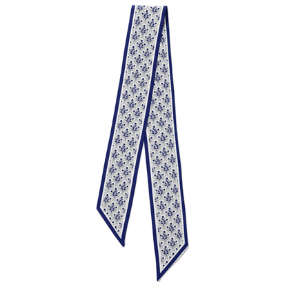 The Skinny Scarf - Navy & Silver