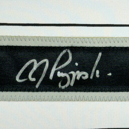 Framed Autographed/Signed AJ A.J. Pierzynski 35x39 Chicago Pinstripe Baseball Jersey PSA/DNA COA