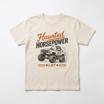 HAUNTED HORSEPOWER HALLOWEEN TEE - VINTAGE CREAM