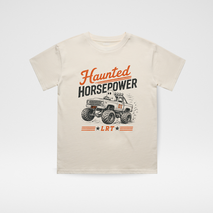 HAUNTED HORSEPOWER HALLOWEEN TEE - VINTAGE CREAM