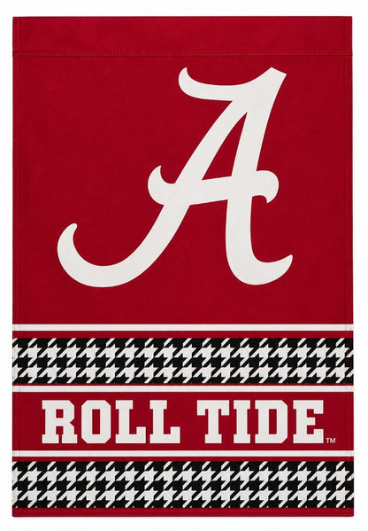 Alabama Roll Tide Houndstooth 2 Sided Garden Flag