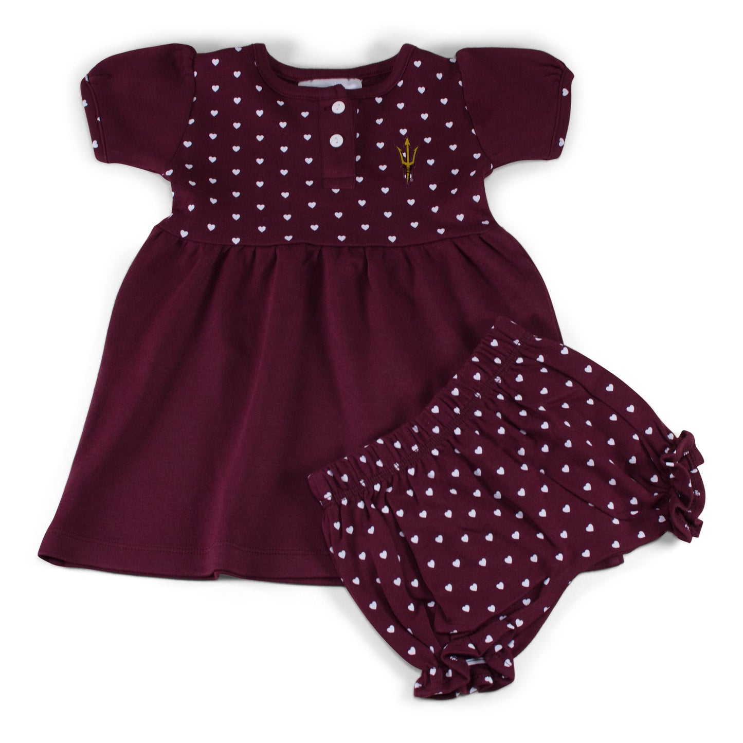 Arizona State Girl's Heart Dress with Bloomers
