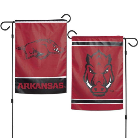 Arkansas Razorbacks Garden Flag 2 Sided Double Logo