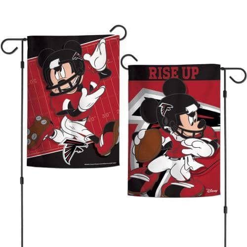 Atlanta Falcons Garden Flag 2 Sided NFL Mickey Mouse Rise Up