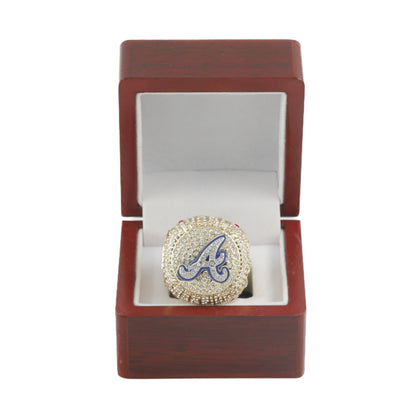 2021 Atlanta Baseball Championship Ring Replica – Fan Collectible Gift with Wooden Box