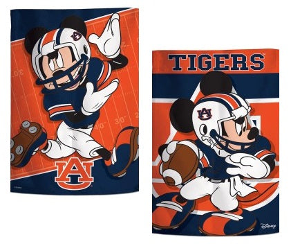 Auburn Tigers Garden Flag 2 Sided Mickey Mouse Football