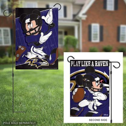 Baltimore Ravens 2 Sided Mickey Mouse Garden Flag