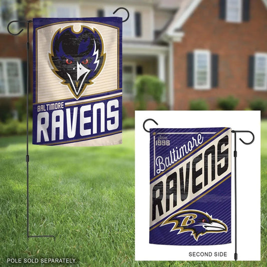 Baltimore Ravens Garden Flag 2 Sided Retro Logo