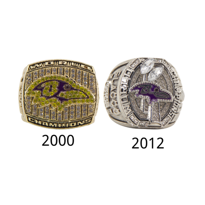 Baltimore Football Championship Ring Set – 2000 & 2012 Collectible