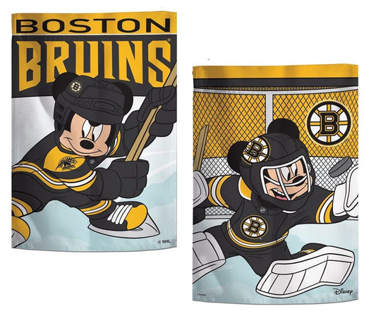 Boston Bruins Garden Flag 2 Sided Mickey Mouse Hockey