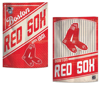 Boston Red Sox Garden Flag 2 Sided Classic Logo Pinstripe