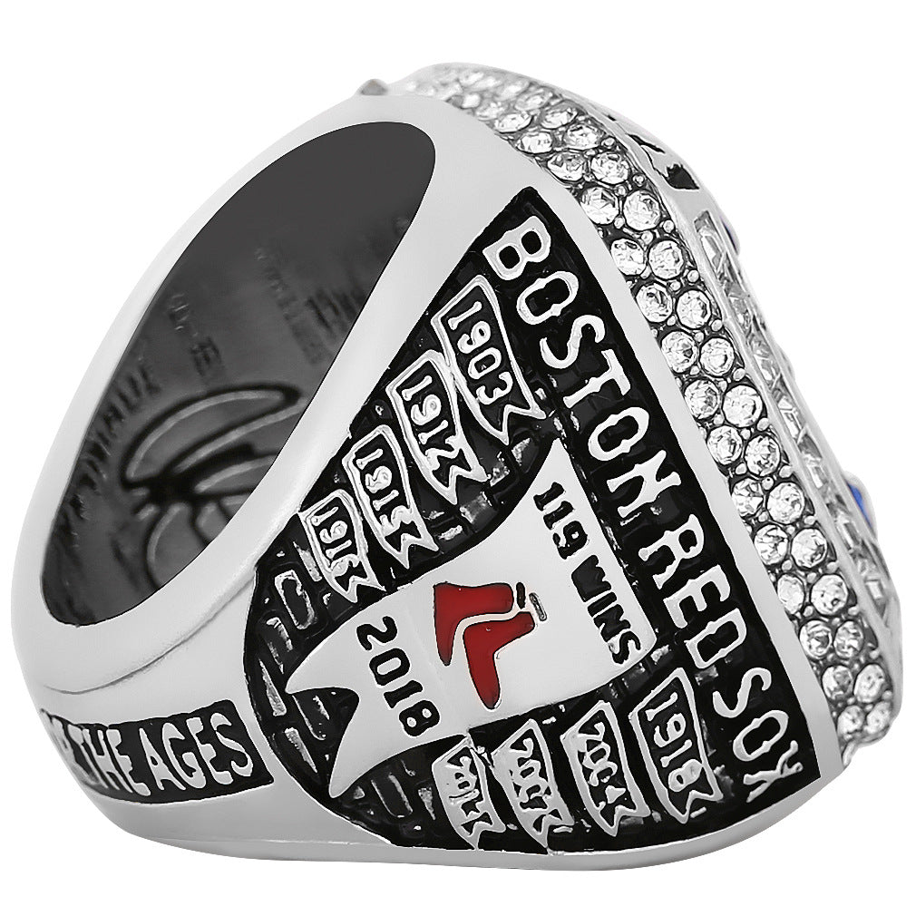 2018 Boston Baseball Championship Ring Replica – Fan Exclusive Memorial Collectible Gift with Wooden Box