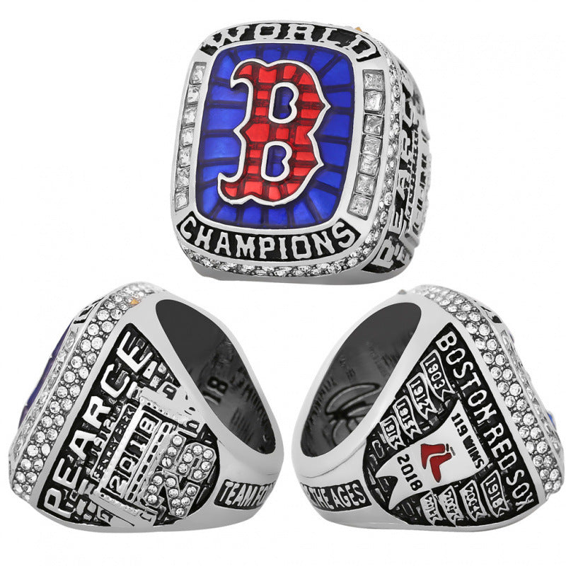 2018 Boston Baseball Championship Ring Replica – Fan Exclusive Memorial Collectible Gift with Wooden Box