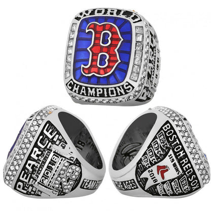 2018 Boston Baseball Championship Ring Replica – Fan Exclusive Memorial Collectible Gift with Wooden Box