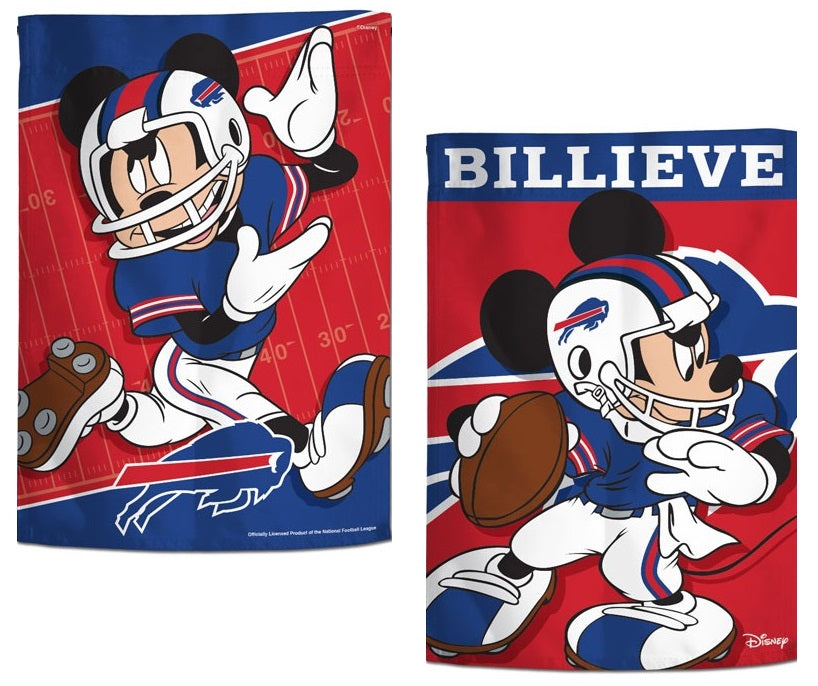 Buffalo Bills Garden Flag 2 Sided Mickey Mouse Football