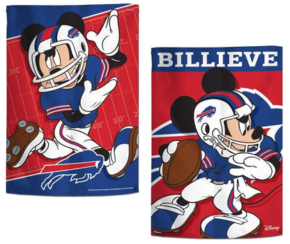 Buffalo Bills Garden Flag 2 Sided Mickey Mouse Football