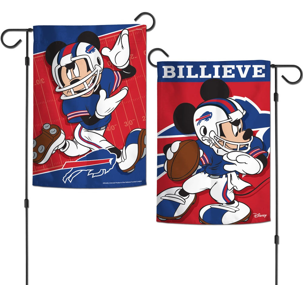 Buffalo Bills Garden Flag 2 Sided Mickey Mouse Football
