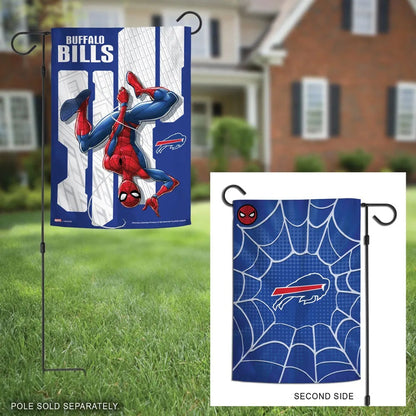 Buffalo Bills Garden Flag 2 Sided Spiderman