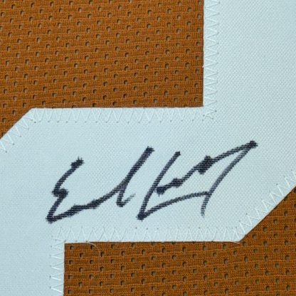 Framed Autographed/Signed Earl Campbell 35x39 Texas Orange Football Jersey Beckett BAS COA