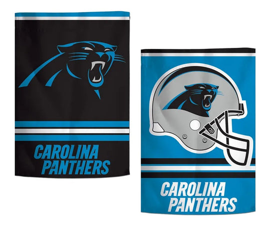 Carolina Panthers Garden Flag 2 Sided Helmet Logo