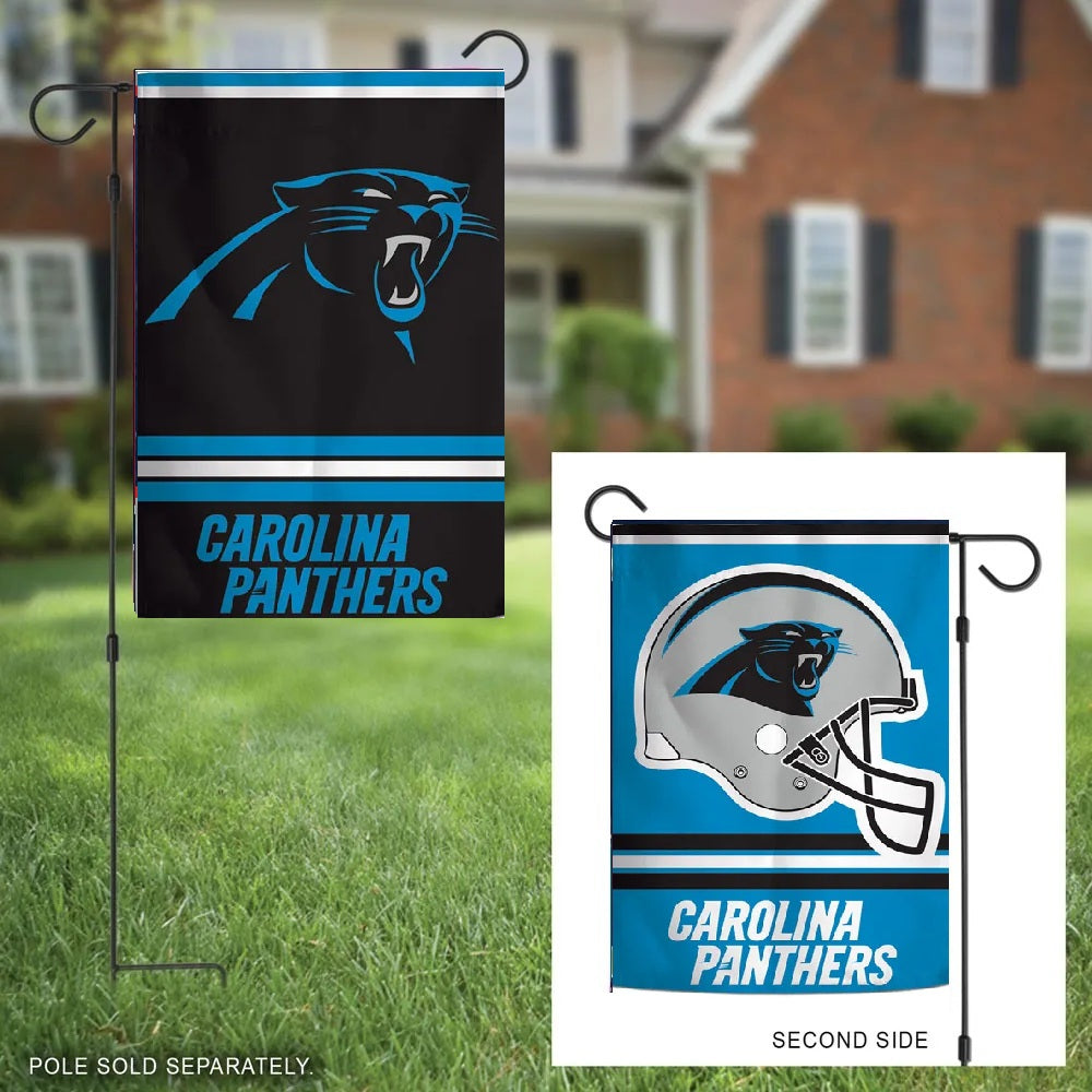 Carolina Panthers Garden Flag 2 Sided Helmet Logo