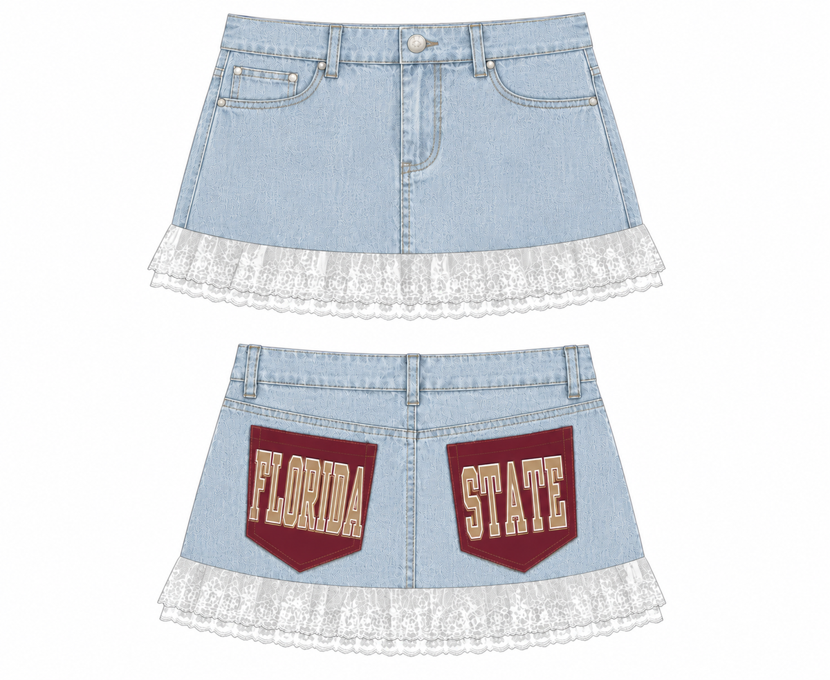 FSU Vintage Dennim Skirt (2 pocket)