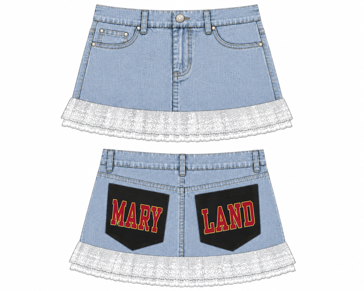 Maryland Vintage Denim Skirt (2 pocket)