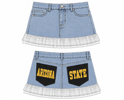 Devils Double Pocketed Denim Skirt