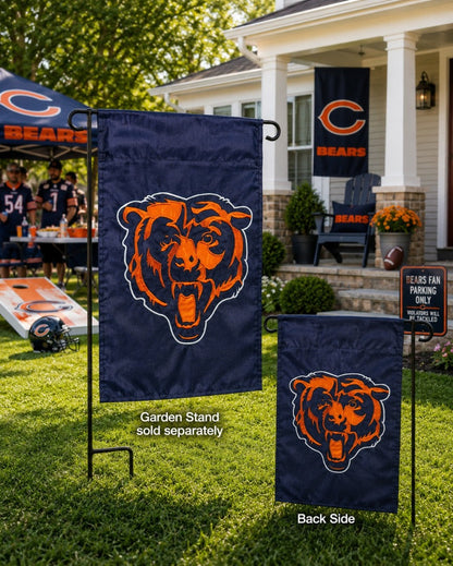 Chicago Bears Garden Flag 2 Sided Applique
