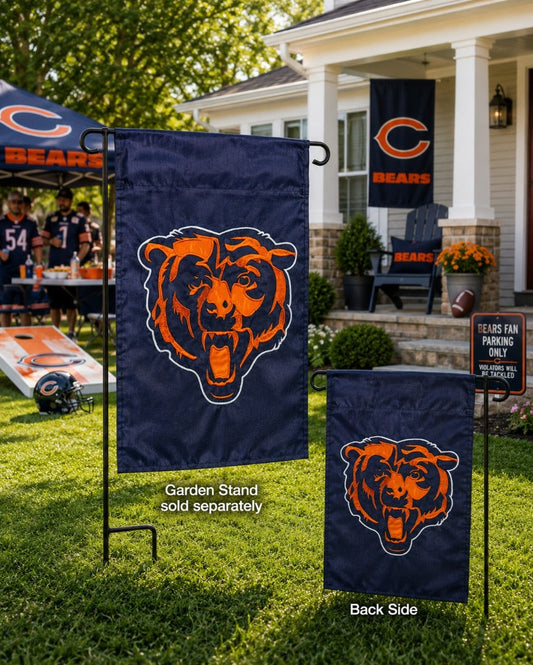 Chicago Bears Garden Flag 2 Sided Applique