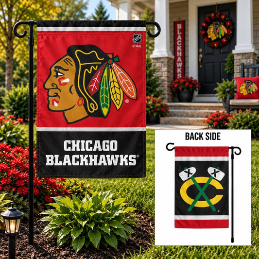 Chicago Blackhawks 2 Sided Garden Flag Logo