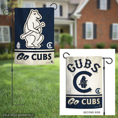 Chicago Cubs Garden Flag 2 Sided Go Cubs Retro