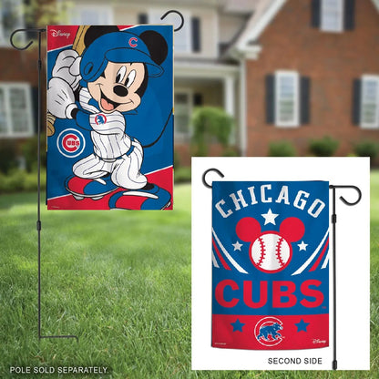Chicago Cubs Garden Flag 2 Sided Mickey Mouse Disney