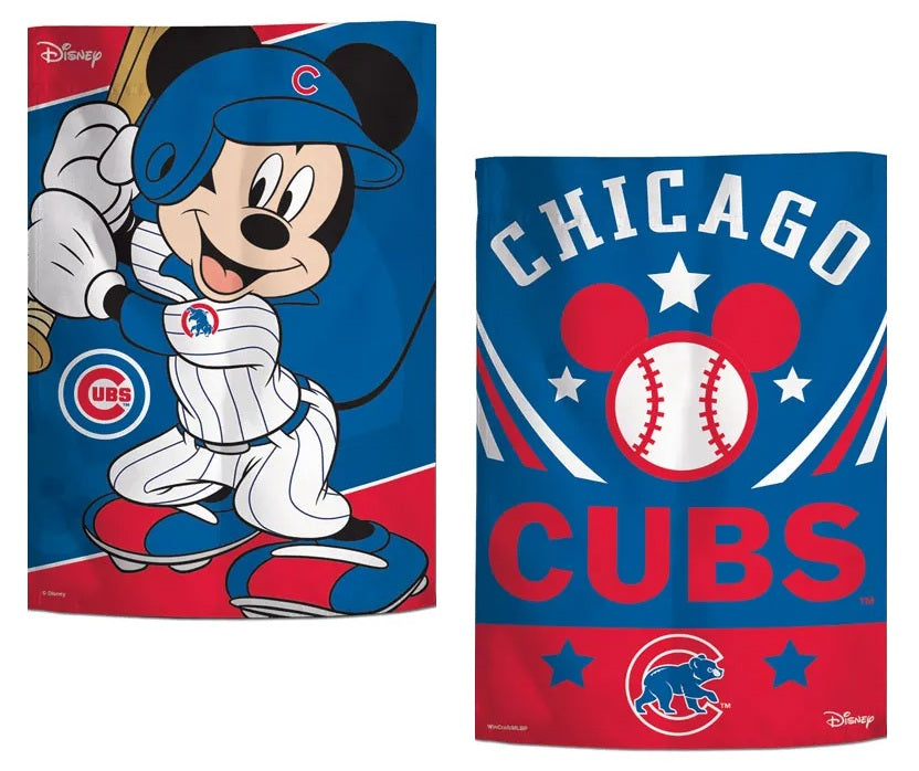 Chicago Cubs Garden Flag 2 Sided Mickey Mouse Disney