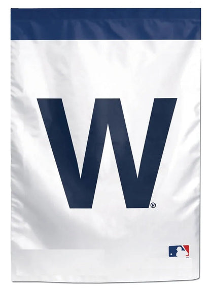 Chicago Cubs Garden Flag 2 Sided W Cubs Win