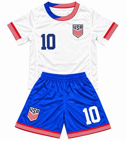 Christian Pulisic USA Kids Soccer Jersey Set Football Youth Toddler